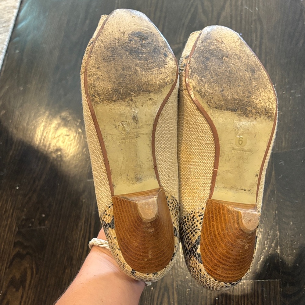 Snakeskin Patterned Peep Toe Heels Anthropologie - image 4